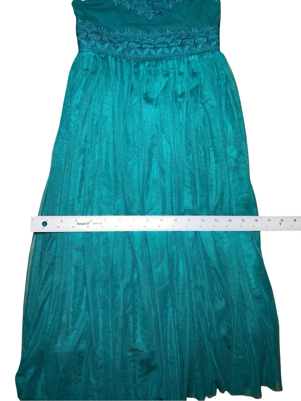 Zhenzi Teal Lace Bodice Tulle Dress for Girls
